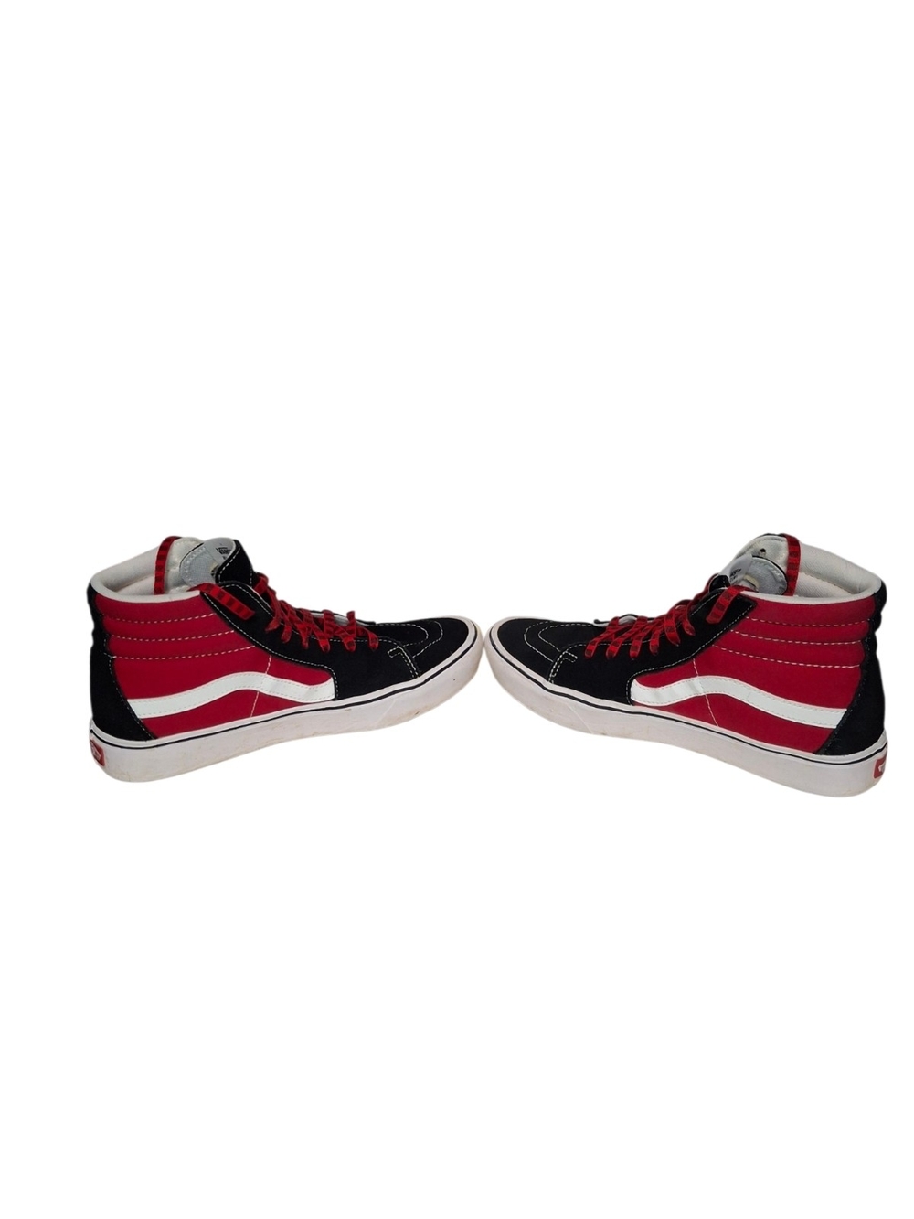 Vans Sk8-Hi Classic High Top Sneakers in Red & Black Mens Sz 10